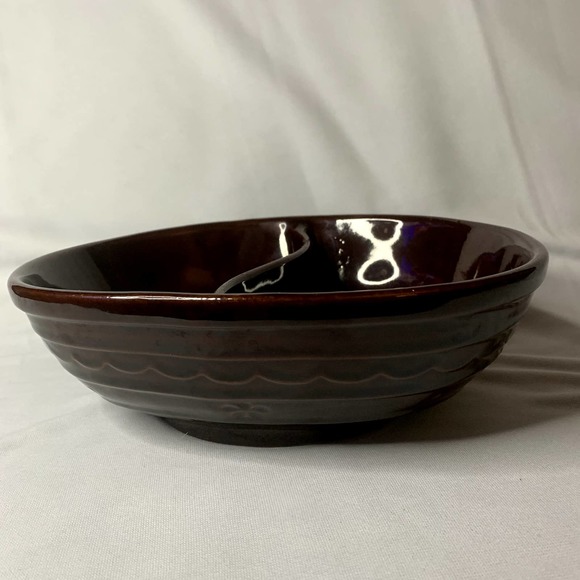 Marcrest Kitchen Vintage Marcrest Oven Proof Stoneware Daisy Dot Divided Brown Casserole